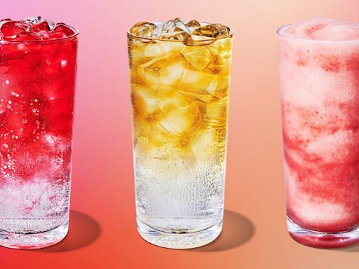 Starbucks introduces caffeinated iced drinks. Flavors include melon, tropical citrus