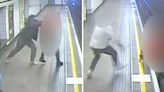 Moment homeless migrant shoves man onto Tube tracks 'for giving dirty look', as he is convicted of attempted murder