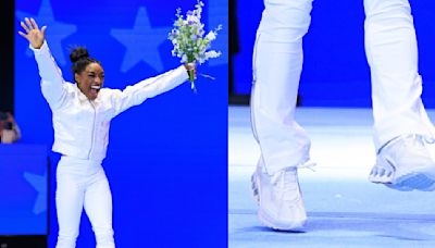 Simone Biles Celebrates Making U.S. Olympics Gymnastics Team Wearing White Air Max Sneakers