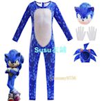 兒童服裝  cosplay動漫角色扮演服音速小子索尼克sonic連身衣