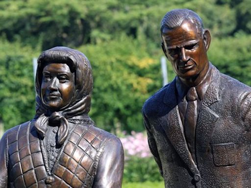 New sculpture of late Queen Elizabeth II and Prince Philip – plus corgis – divides opinion