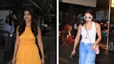 Sara Ali Khan sports denim cargo pants with tank top at airport; Pooja Hedge goes easy-breezy with off-duty look