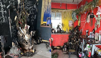 Hallan armas, droga y un altar de santería en Neza; indagan si huesos son de humanos