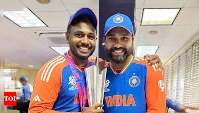 Sanju Samson unveils Team India's special felicitation jersey - Times of India