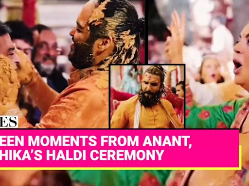 Anant Ambani Covers Nita, Mukesh Ambani in Haldi; Radhika, Ranveer Singh’s Dance to Dhol Beats Steals the Show