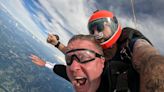 Still falling for you: Husband and wife go skydiving to celebrate 20 years of marriage