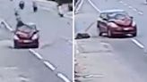 Telangana Hit-&-Run Video: Man Dies After Speeding Car Tosses Him In Air While Crossing Highway In Hyderabad