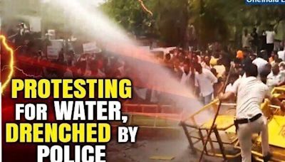 Delhi Water Crisis Irony: Police Drench BJP Protesters with Water Cannons Amid Water Shortage