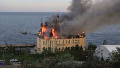 Five killed in Russian missile attack as Ukraine’s ‘Harry Potter castle’ goes up in flames