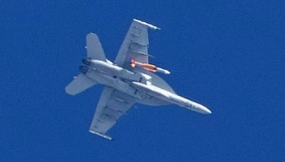 Super Hornet Armed With SM-6 Missile Spotted Over California
