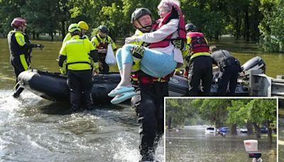 Texas rivers rise to levels not seen since Hurricane Harvey with dozens still waiting to be rescued and more heavy rains expected