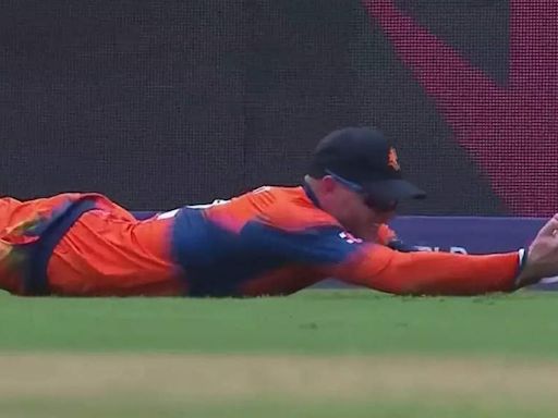 Netherlands Sybrand Engelbrecht turns Superman to send Litton Das packing - WATCH | Cricket News - Times of India