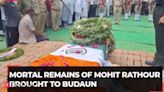 Kupwara Encounter: Mortal remains of Braveheart Mohit Rathour brought to native village in Budaun