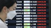 Un gran tifón obliga a cancelar vuelos en Corea del Sur