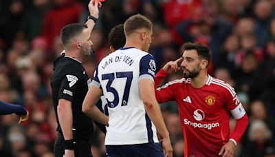 Bruno Fernandes red card overturned, Man United captain to be available for next three games