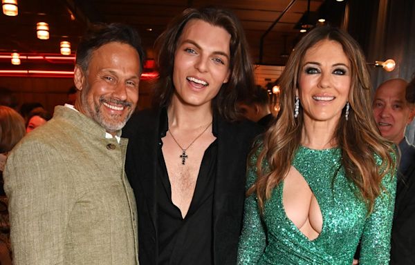 Elizabeth Hurley's Exes Hugh Grant, Arun Nayar Support Her and Son Damian at 'Strictly Confidential' Screening
