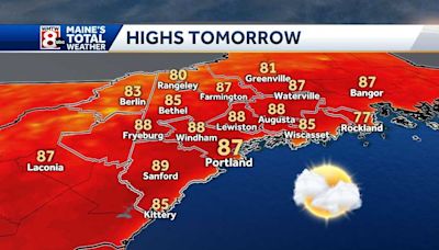 Showers slowly exit Maine tonight, muggy Sunday