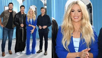 Carrie Underwood Adds Whimsical Elements to Her Blue Power Suit Moment for ‘American Idol’ Photo Call in New York City