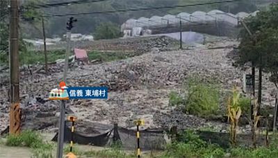 凱米颱風造成南投山區交通中斷 信義鄉多處土石流