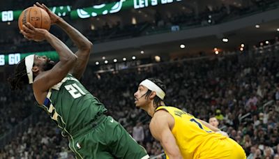 Without Giannis Antetokounmpo and Damian Lillard, Khris Middleton and Bobby Portis help Bucks stay alive in playoff series vs Pacers