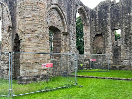 Beautiful County Durham Abbey partly closed due to risk of falling masonry