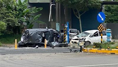 快訊／龜山5車連撞！車體變形「頂部被撞扁」 慘釀1死3傷悲劇