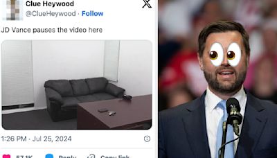 Here's Why You're Seeing A Bunch Of Memes Suggesting JD Vance Had Sex With A Couch (And Some Of My Favorites)