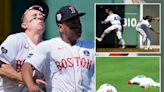 Red Sox stars Rafael Devers, Tyler O’Neill bang heads in scary, bloody collision