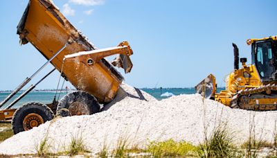 Beach berm construction underway on north end of Fort Myers Beach