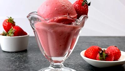 Frozen delight: Homemade fresh strawberry yogurt is packed with vitamins