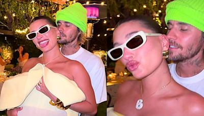 Hailey Bieber flaunts baby bump with Justin