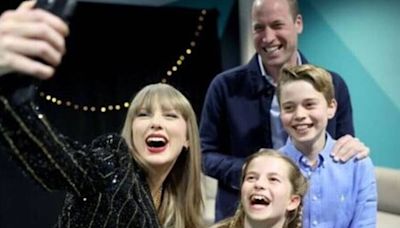 Piers Morgan's two-word reply as William and children pose with Taylor Swift