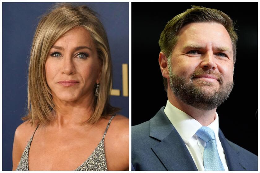 Jennifer Aniston blasts J.D. Vance over 'childless cat ladies' view on Kamala Harris