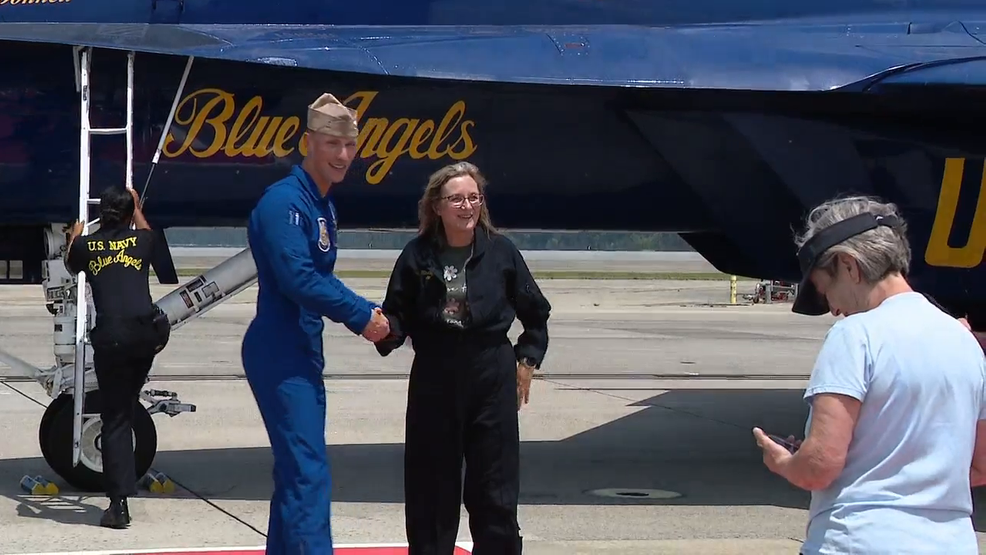 Blue Angels take Teacher of the Year on sky-high adventure at Cherry Point