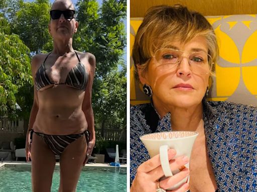 Sharon Stone’s Skimpy Bikini Pool Workout For Nobody 2 Stuns Fans, Bob Odenkirk Says “Can’t Wait”