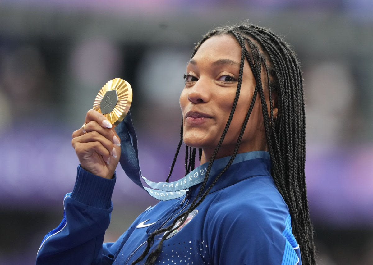 Tara Davis-Woodhall Sends Strong Three-Word Message About Husband’s Gold Medal