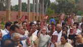 ‘Guardians of democracy’: INDIA bloc launches protest outside Parliament amid pro-tem Speaker row