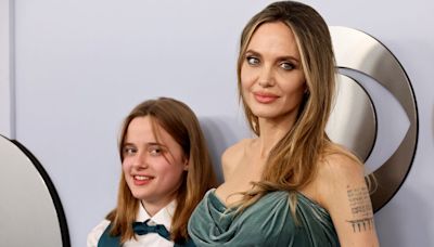 Angelina Jolie is joined by her daughter on the red carpet