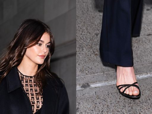 Kaia Gerber Steps Out in Celine Sandals While in New York City