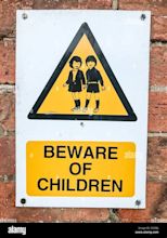 Beware of children sign Stock Photo - Alamy