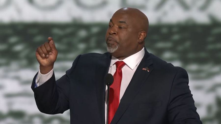 NC Lt. Gov. Mark Robinson speaks at night one of RNC