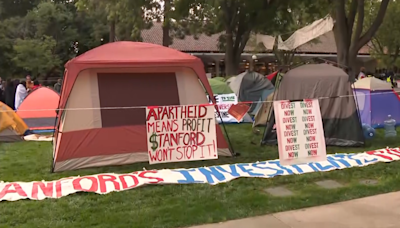 Stanford students erect encampment to protest Israel's attacks on Gaza, demand university divestment