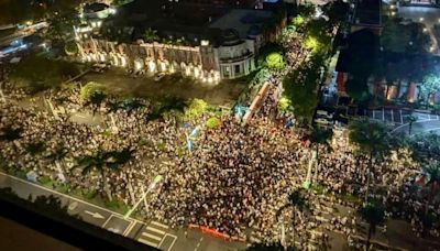立院外10萬人重現「太陽花十字」 賴清德總統深夜沉重喊話