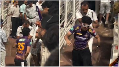 KKR fan tries to steal cricket ball during IPL match, gets caught by cops. Video