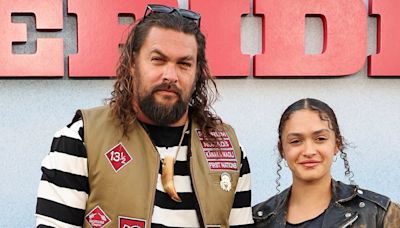 Jason Momoa, 44, poses with his daughter Lola, 16