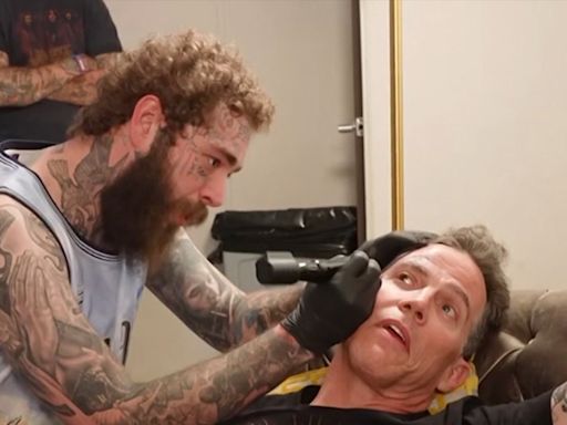 Post Malone Gives Steve-O Penis Face Tattoo