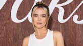 Zoey Deutch is Angelic in White Maxi Dress and Peep-Toe Wedges at Saks Pop-Up Party
