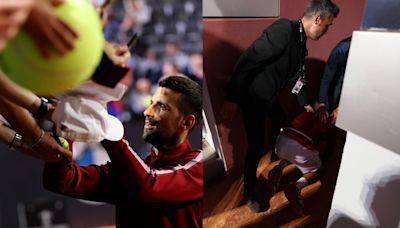 Djokovic recibe un botellazo en la cabeza tras su partido ante Moutet en Roma