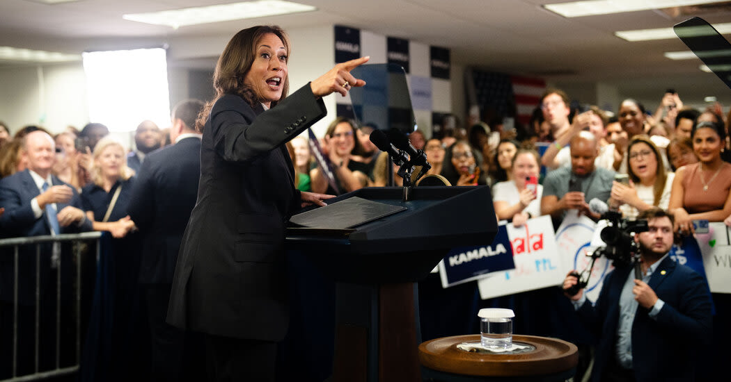 Live Election Updates: Harris Hits Trail With Delegates, Cash and Energy at Her Back