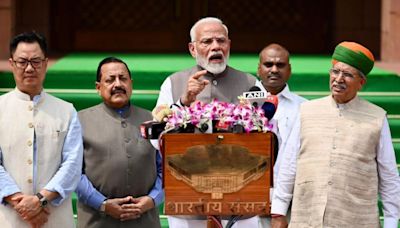 PM raises ‘Viksit Bharat’, disruptions in opening remarks before Budget session